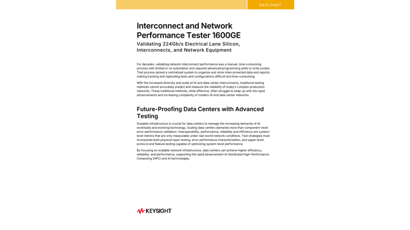 Interconnect and Network Performance Tester 1600GE